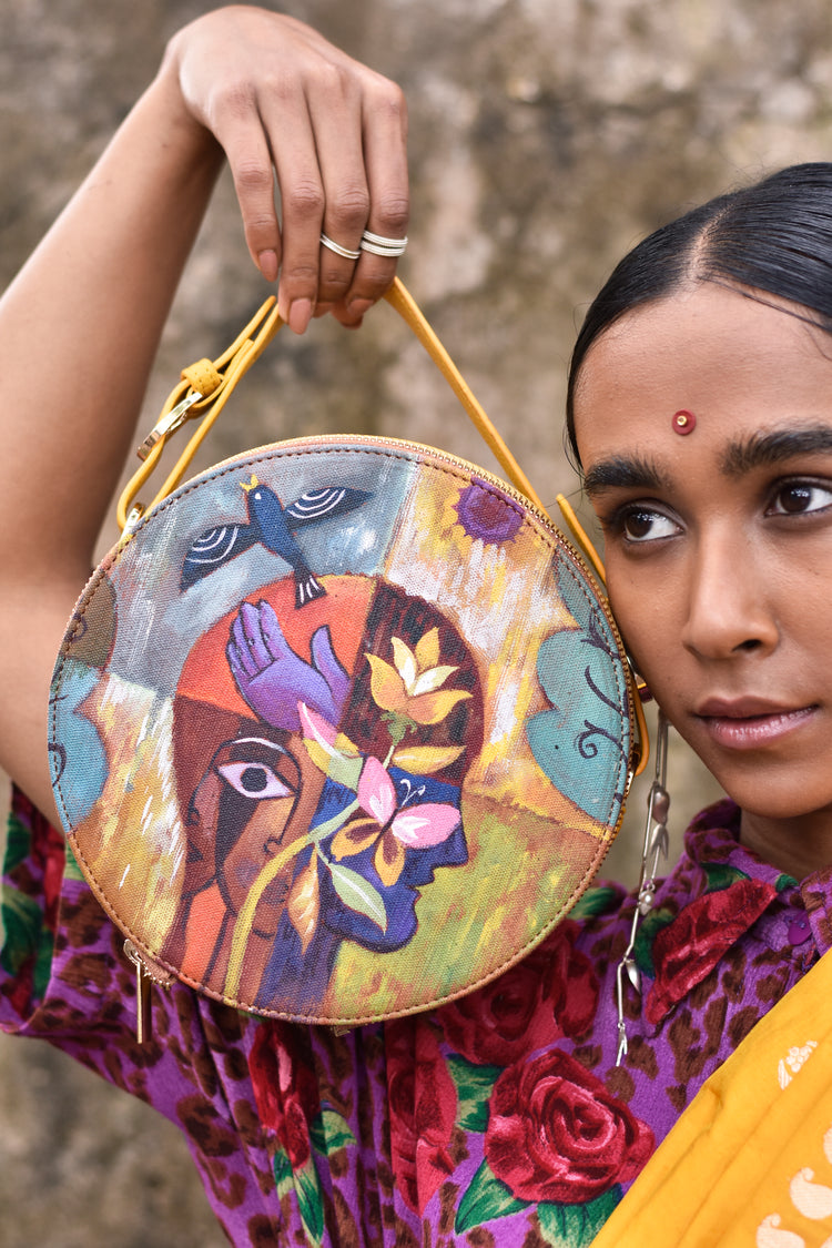 Adwitya Round Sling Bag HAND PAINTED